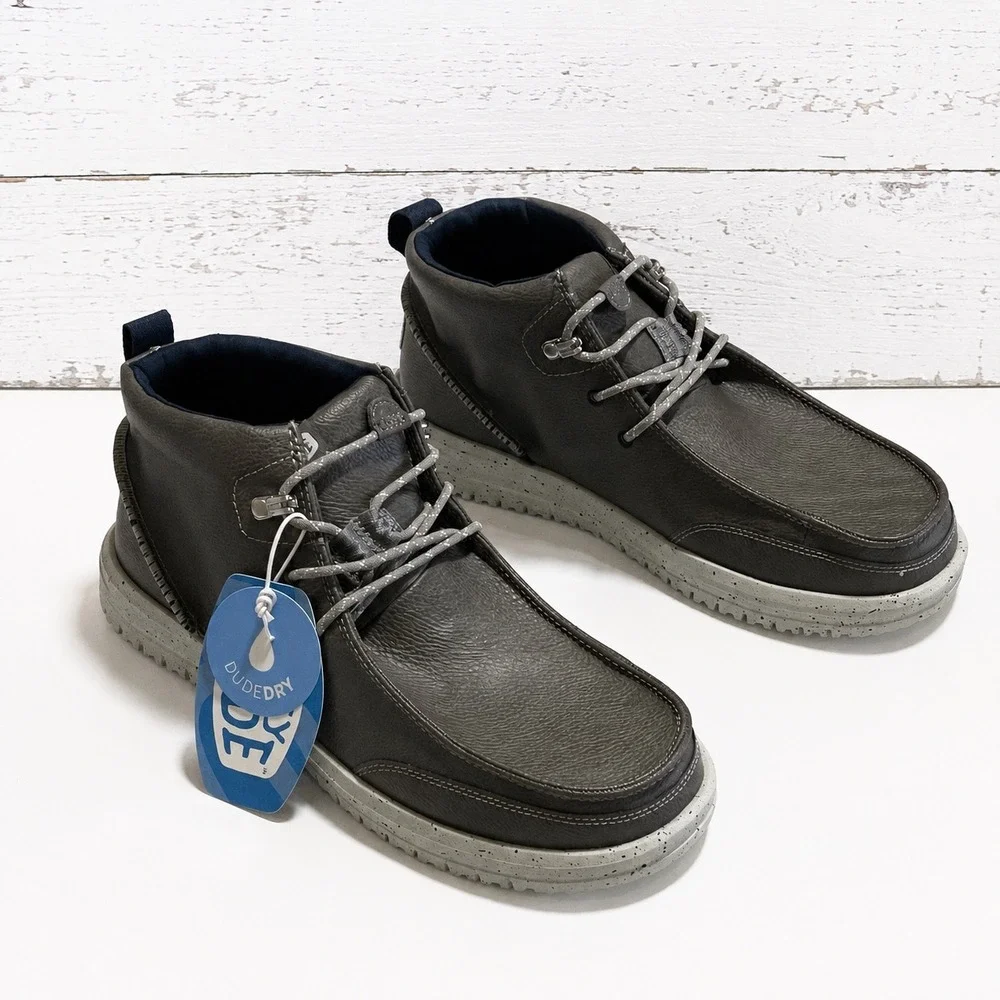 Hey Dude Bradley Chukka Classic Mens Grey Water Repellent Boots Size 11 NEW